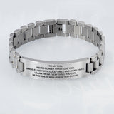 Style Stainless Steel Black Strap Lettering Bracelet – Stylish Gifts — 1