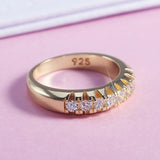 Gold-Plated Fashion Single Row Geometric Ring Female – Stylish Gifts — 4