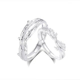 S999 Sterling Silver Couple's Couple Rings Light – Gifts for Couples — 7