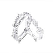 S999 Sterling Silver Couple's Couple Rings Light – Gifts for Couples — 7