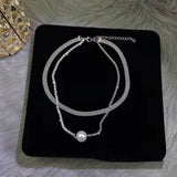 Double Layer Full Diamond Pearl Necklace – Jewelry Gift Ideas — 2