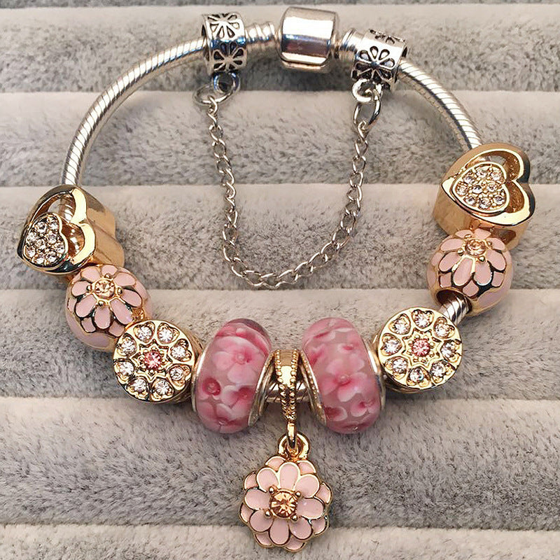 Pink Glass Bead DIY Beaded Bracelet Jewelry – Jewelry Gift Ideas — 1