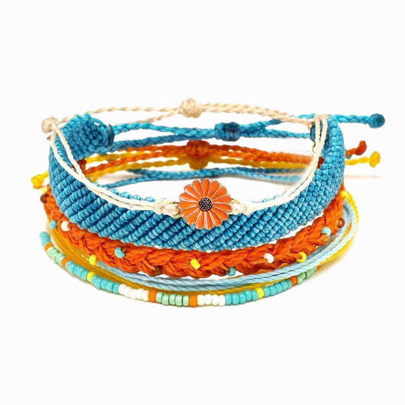Hand-woven bracelet daisy sunflower – Jewelry Gift Ideas — 1