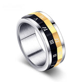 Roman Digital Rotating Titanium Steel Men's Ring – Gifts for Him — 6