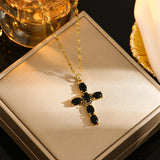 Colored Zircon Cross Necklace With Diamonds Does – Jewelry Gift Ideas — 11