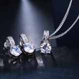 Zircon Inlaid Simple Earring Necklace – Jewelry Gift Ideas — 3