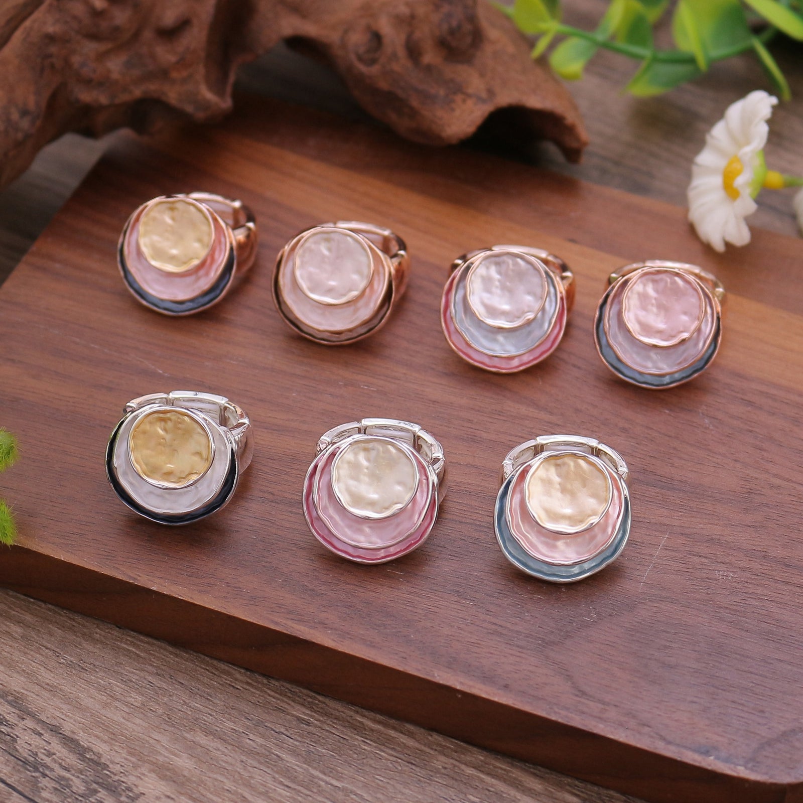 Women's Colorful Oil Three-layer Round Cake Elastic – Gifts for Her — 1