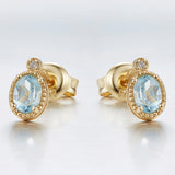 Simple Retro Sky Blue Topa Earrings – Special Occasion Gifts — 3