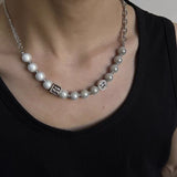 Reflective Pearl Patchwork With Diamond Pendant – Jewelry Gift Ideas — 3