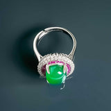 Women's Inlaid Emerald Ring Earrings – Gifts for Her — 2