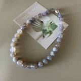 Chinese Style Grey Natural Agate Beaded Necklace – Jewelry Gift Ideas — 1