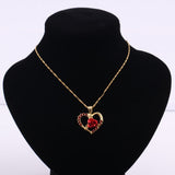 Diamond Zircon Red Rose Love Heart Pendant Short – Jewelry Gift Ideas — 6