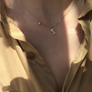 Silver Diamond Letter Temperament Necklace Collar – Jewelry Gift Ideas — 4