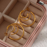 Trendy Earrings Stainless Steel Multi-layer – Jewelry Gift Ideas — 2