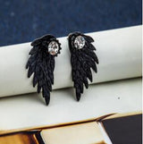 Angel Wings Stud Earrings with Diamonds – Thoughtful Gifts — 8