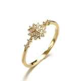 14k Gold Plated Snowflake Diamond Ring – Surprise Gifts — 5