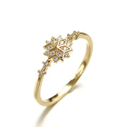 14k Gold Plated Snowflake Diamond Ring – Surprise Gifts — 5