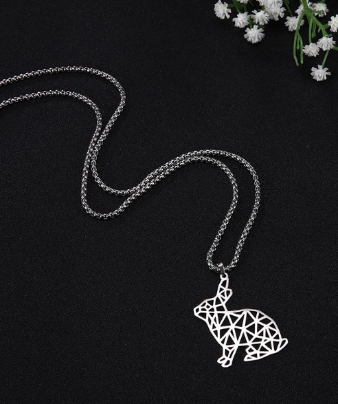 Hollow Stainless Steel Cute Animal Pendant Rabbit – Jewelry Gift Ideas — 1