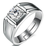 Ring S925 Silver Male Mouth Simple Simulation Diamond – Gifts for Him — 6