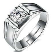 Ring S925 Silver Male Mouth Simple Simulation Diamond – Gifts for Him — 6