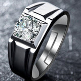 Ring S925 Silver Male Mouth Simple Simulation Diamond – Gifts for Him — 5
