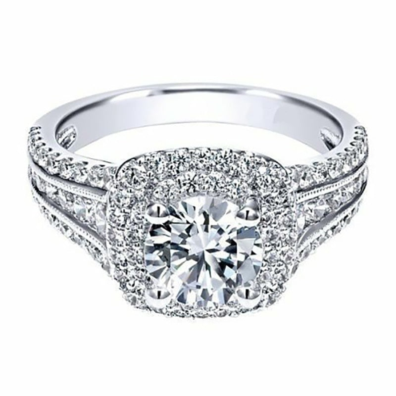 Style Diamond-Encrusted Square Zircon Ring With Topaz – Stylish Gifts — 1
