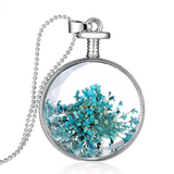 Dried flower specimen multicolor necklace – Jewelry Gift Ideas — 4