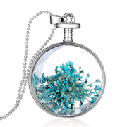 Dried flower specimen multicolor necklace – Jewelry Gift Ideas — 4