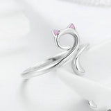 Cat Love 925 Sterling Silver Ring – Gifts for Couples — 7