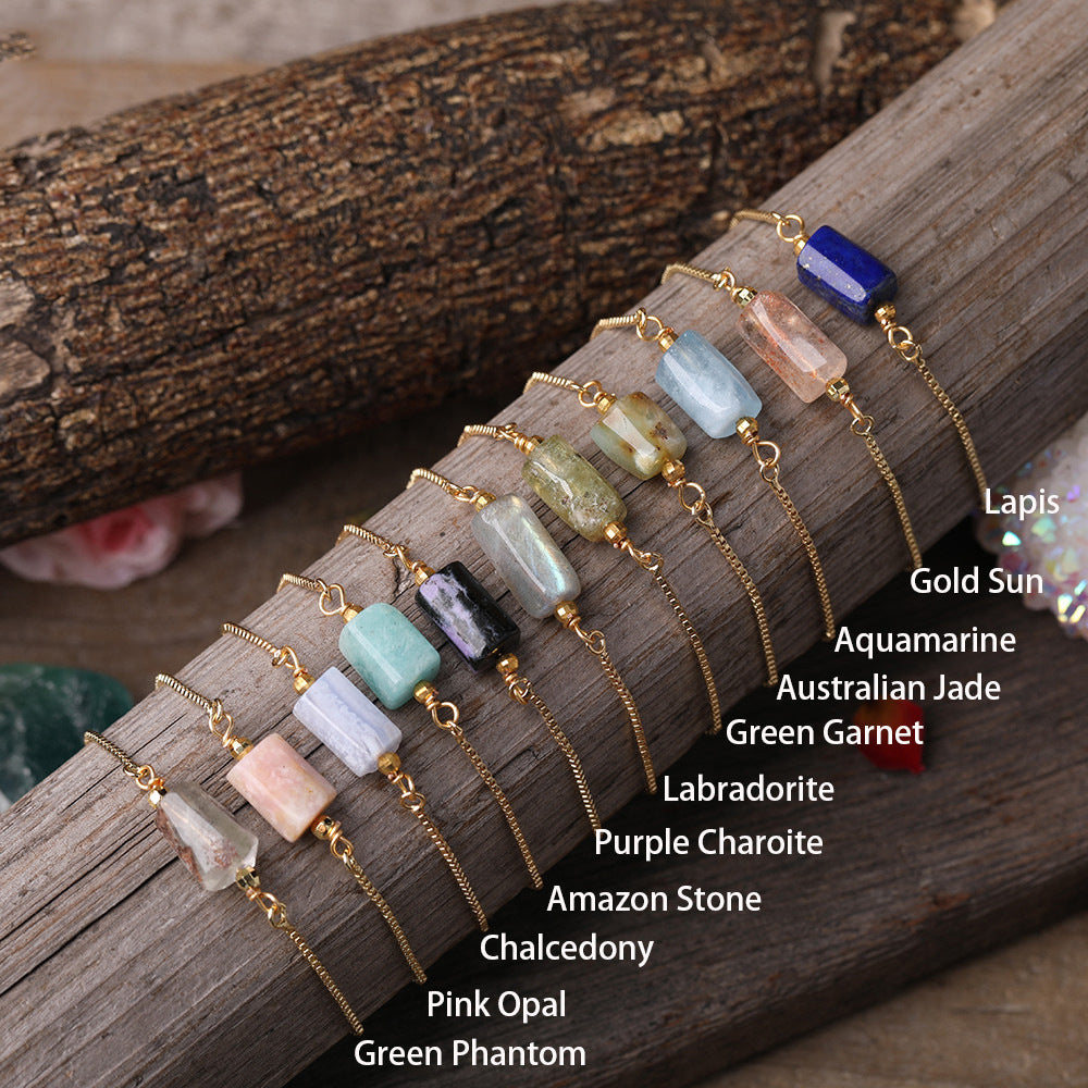 Multiple Prismatic Stone Metal Chain Bracelet – Jewelry Gift Ideas — 1