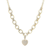Micro Inlaid Heart-Shaped Necklace And Bracelet – Jewelry Gift Ideas — 9
