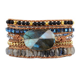 Multilayer Leather Crystal Woven Beaded Bracelet – Jewelry Gift Ideas — 5