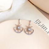 Sun and Moon Crystal Earrings with Diamonds – Meaningful Gifts — 4