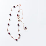 925 silver Garnet beads necklace clavicle chain – Jewelry Gift Ideas — 1