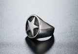 Men's Vintage Five-Pointed Star Titanium Steel Ring – Gifts for Him — 4
