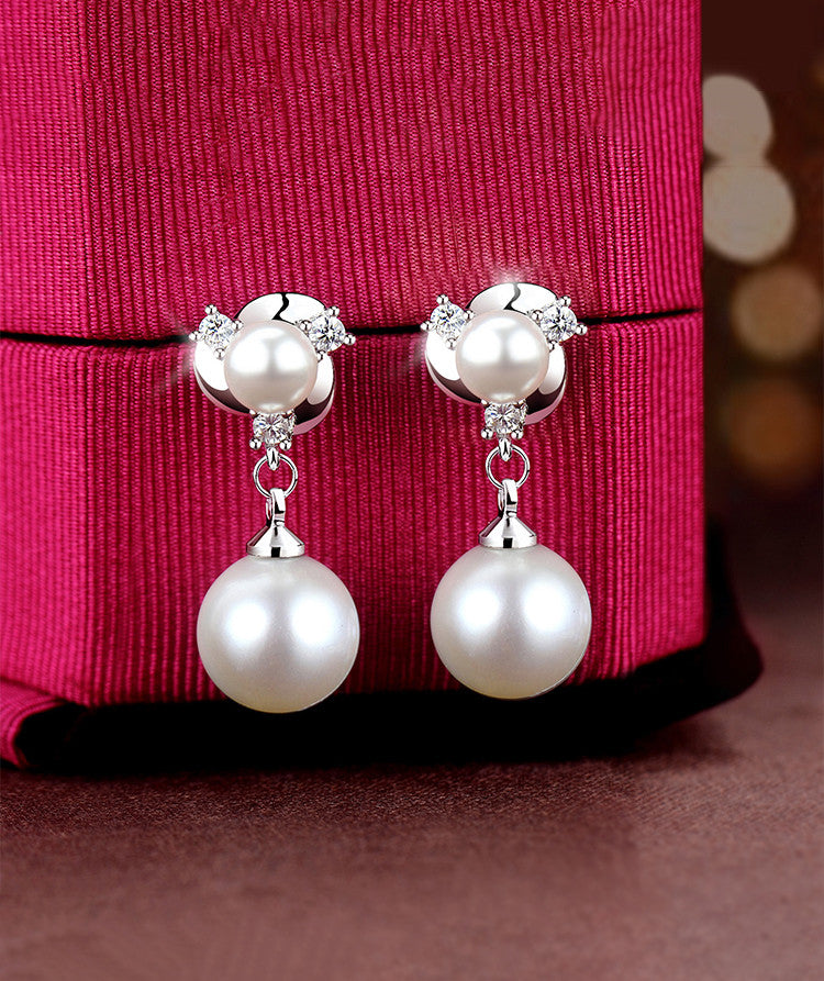 Style Tassel Clip Sterling Silver Pearl Earrings – Stylish Gifts — 1