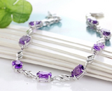 Fashion Simple Silver Plated Amethyst Bracelet – Stylish Gifts — 9