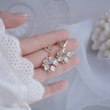 Flower Circle Asymmetric Love Earrings Women – Gifts for Couples — 2