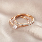 Ladies Fashion Rose Gold Double Band Titanium Steel – Stylish Gifts — 1
