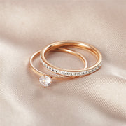 Ladies Fashion Rose Gold Double Band Titanium Steel – Stylish Gifts — 1