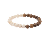 Round wood beaded beaded bracelet – Jewelry Gift Ideas — 1