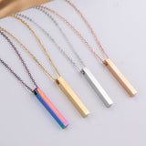 3D Engraved Bar Necklace – Jewelry Gift Ideas — 3