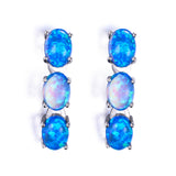 Fashion White Gold Three Color Opal Stud Earrings – Stylish Gifts — 2