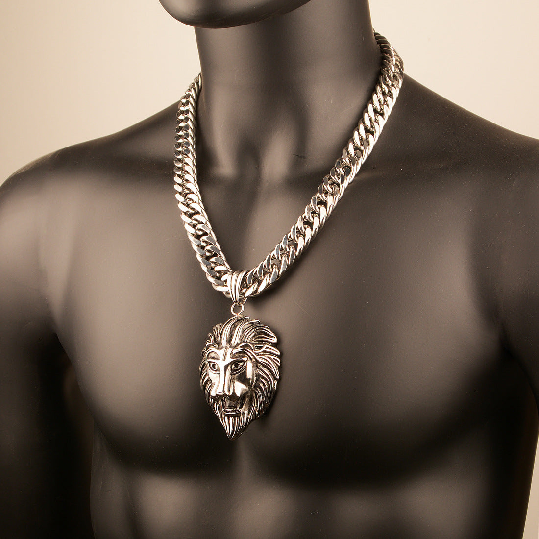 Men's Stainless Steel Lion Head Animal Pendant – Jewelry Gift Ideas — 1