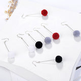 Velvet Long Cute Sweet Fluffy ball Earrings – Meaningful Gifts — 2