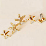 Pearl Rhinestone Flower Stud Earrings Three-piece – Surprise Gifts — 2