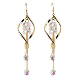 Wavy long crystal earrings – Meaningful Gifts — 4