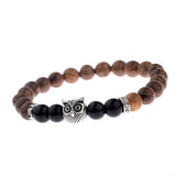 Owl frosted stone lifeline wood grain bracelet – Jewelry Gift Ideas — 7