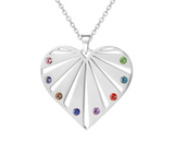 Heart-shaped birthstone name pendant titanium – Jewelry Gift Ideas — 6