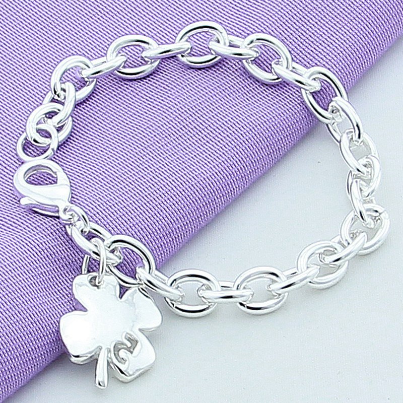 925 Silver Plated Clover Bracelet – Jewelry Gift Ideas — 1